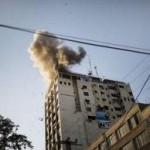 Shells Destroying Russian TV station Gaza