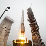 A secret U.S. spy satellite launched into space atop a 19-story rocket