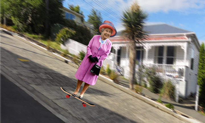 The Queen Sliding Fast